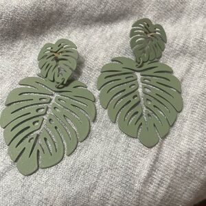 Chico's Olive Leaf Dangle Earrings